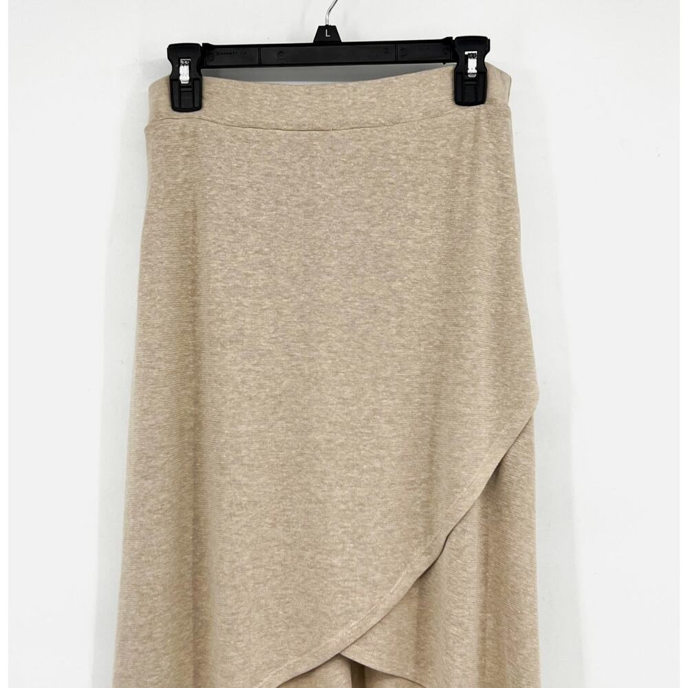PRANA Women's Tidal Wave Midi Skirt Large Sand Beige High Low Knit NWT - Picture 4 of 13